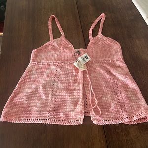 Boho Gap pink tie dye tank L NWT